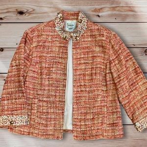 🌸Chico’s Blazer with Pearl and Sequin Embellished Collar and Cuffs🌸